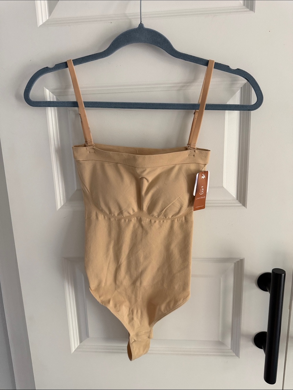 Nude/Tan One-Piece shapewear Bodysuit with Adjustable Straps